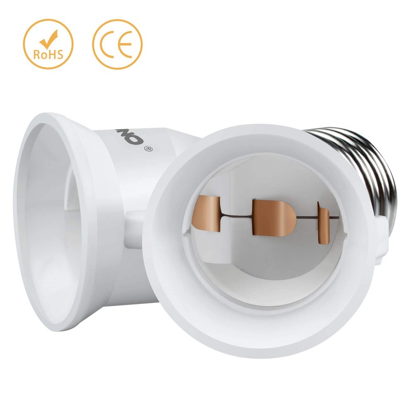 DiCUNO 2 in 1 E26 Socket Splitter Adapter, 2 E26