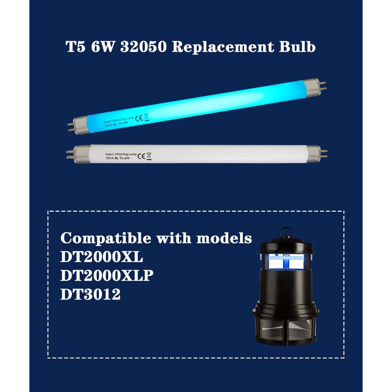 Dameiol (6Pack) 32050 F6T5/BL Replacement Bulbs,9''Length,T5 6W Fluorescent Light Tube,Compatible
