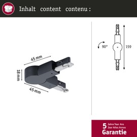 Paulmann 96909 URail connector joint 159x36 mm max. 1000W black matt rail system