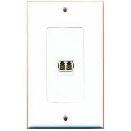 RiteAV 1 Port LC Fiber Multimode Duplex Wall Plate Oversized Jumbo MIDI