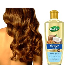 Hashmi Aceite de Coco para Cabello con Almendras y Ricino, 200 ml, Fortalecedor para Cabello Más Fuerte y Grueso