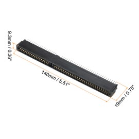 PATIKIL Card Edge Connector Black Socket Straight Connection 98 Pin 2.54mm Pitch for PCB Circuit Board, Game Console, Pack of 2