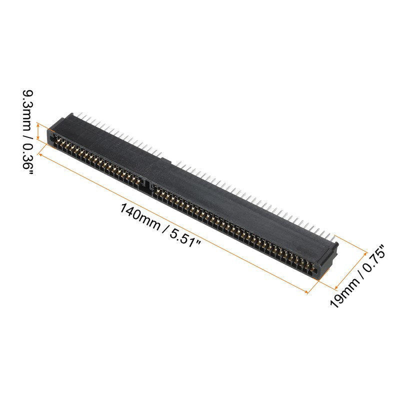 PATIKIL Card Edge Connector Black Socket Straight Connection 98 Pin