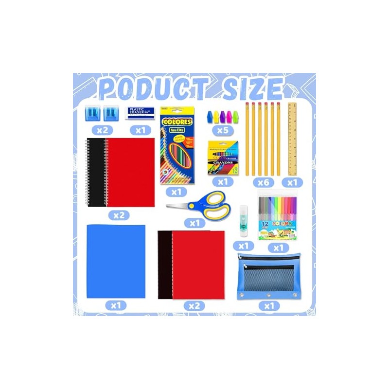 Gosodeny 1 Set Back to School Supplies Kit, Stationery Set