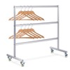 DoubleFill 3 Tier Universal Clothing Hanger Storage Rack Stainless Steel