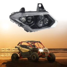 CPOWACE Passenger LED Headlight Assembly for X3,LED Head lamp High/Low Beam Clear Lens Compatible with Can Am Maverick X3 Max XDS XRS R Turbo DPS 2017-2021