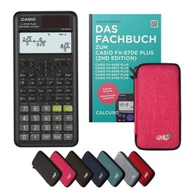 Casio fx-87DE Plus 2nd Edition with Protective Case Pink & Book (48 Pages, DIN A5) - Scientific Calculator - Smart Set