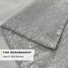 TERLYTEX Silver Curtains for Living Room, Metallic Silver Foil Sparkle