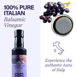 Kouzini Ultra Premium Mission Fig Fruit Balsamic Vinegar, Aged Balsamic Vinegars from Modena, Italy, Premium, Smooth & Full-Bodied Flavor, 250ml Bottle