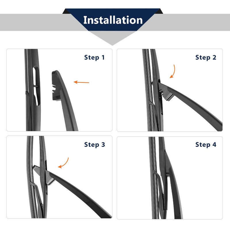 X AUTOHAUX Car Rear Windshield Wiper Blade Arm Set 265mm