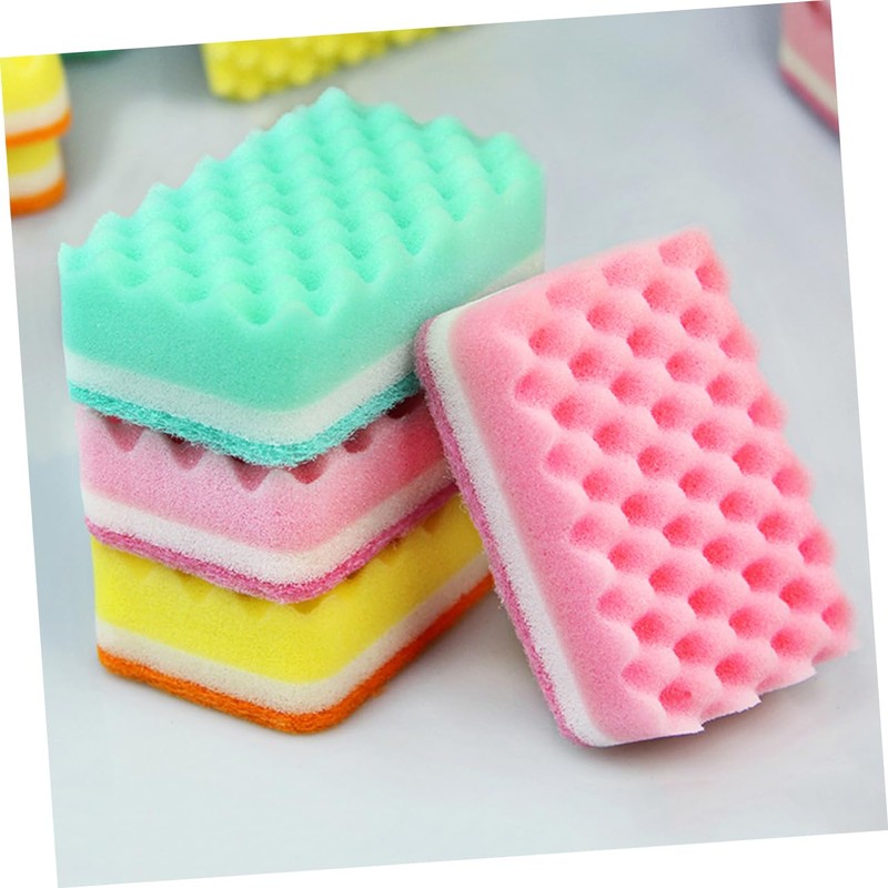 Gatuida 10pcs High Density Wave Cleaning Sponges Non-Scratch Dish Sponges