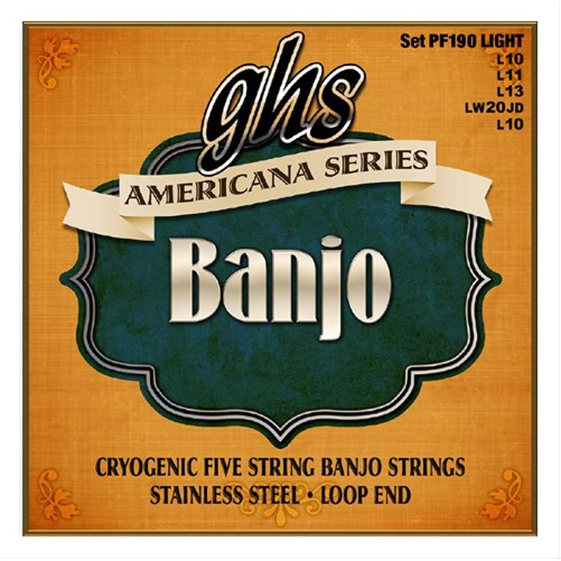 GHS Americana Series Banjo Light 10-20 (12 Pack Bundle)
