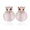 LZD 18K Rose Gold Epoxy Cateye Drop Stud Earrings L94