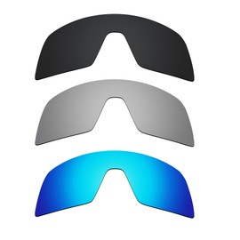Alphax 3 Pcs Black & Titanium & Ice Blue Polarized Replacement Lenses for Oakley Sutro S OO9462 Sport Sunglsses