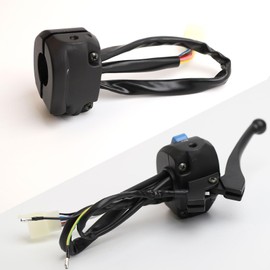 Mokuo Aluminum 7/8" 22mm Handlebar Switch Control Assembly Set Fit for 139QMB 152QMI 157QMJ GY6 50cc 125cc 150cc Moped Scooter Motorcycle-Front Disc/Rear Drum Brake