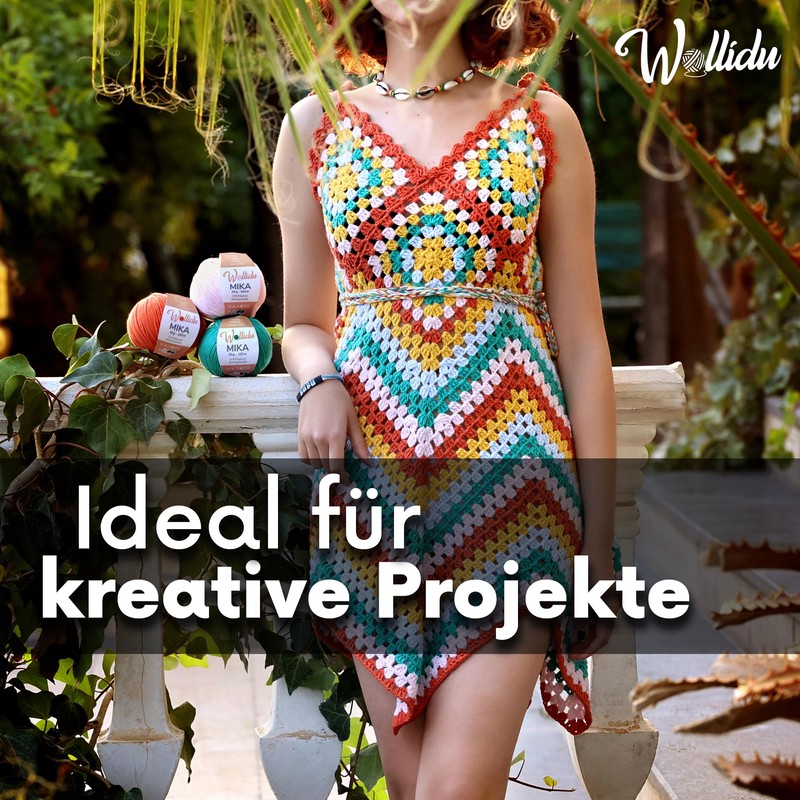 Wollidu Mika 51% Polyacrylic, 49% Cotton for Crochet and Knitting,