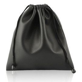 mkemka Headphone Bag PU Leather Drawstring Pouch Earphone Bag Headphone Carrying Bag Headset Protection Pouch Earphone Travel Pouch Black Drawstring Bag for Headphone Storage