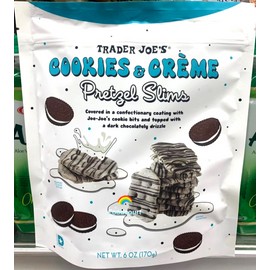 Trader Joe's 2 Packs Trader Joes Cookies & Creme Pretzel Slims 6 oz Each Pack, Total 12 oz