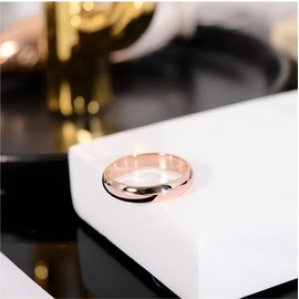 HUARJO 4mm 6mm 8mm 18K Gold Tungsten Carbide Rings for Women Men Domed Polished Steel/Gold/Rose Gold Wedding Band Comfort Fit Size 5-13, 10, Metal, No Gemstone