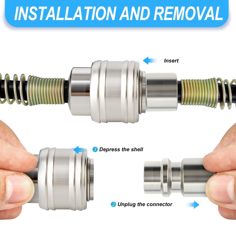 ERGAOBOY 1Pcs 8mm Polyurethane Air Compressor Hose, 10m Black Retractable