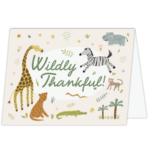 Koko Paper Co Wildly Thankful Safari Folded Thank You Cards.