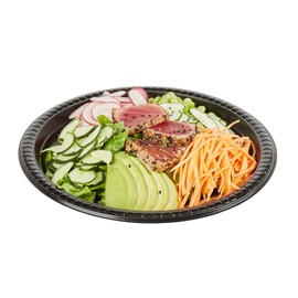 Restaurantware-RW Base 10.4 Inch Microwavable Food Plates, 100 Round Plastic Plates - Disposable, Heavy-Duty, Black Plastic Dinner Plates, Serve Hot And Cold Foods, For Restaurants And Cafes