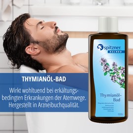 Spitzner Health Bath Thyme Oil 190 ml - Health-Promoting Bath Additive with Essential Oil | Soothing for Colds