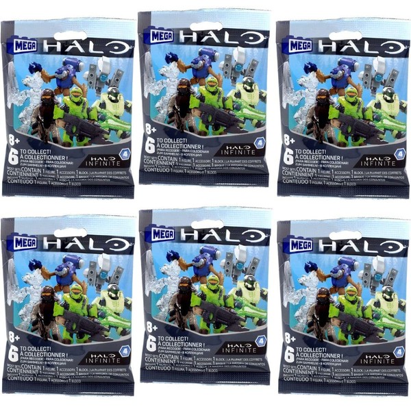 Mega Construx Halo Infinite Series 4 Mini Figures Blind Bags Complete Set of 6 Packs