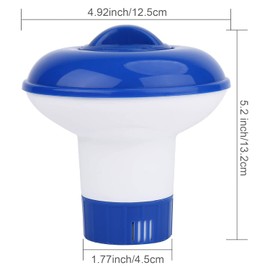 Floating Chlorine Dispenser, Swimming Pool & Spa Floating Chlorine Tablet Holder, Adjustable 4 Flow Vents Small Chlorine Floating Dispenser for Pool, Spa, Hot Tub and Fountain