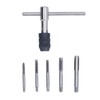 Tap Set, THandle Tap Wrench Set Steel Straight Flute Tap