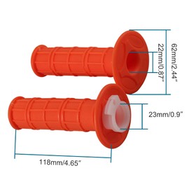 GOOFIT 7/8 Inch 22 mm Orange Including Gas Accelerator Tube CNC Motorcycle Grips Handlebar Grips Motocross Handlebar Replacement for 50cc-250cc Dirt Bike Go Karts Atvs Most Scooters Pitbike
