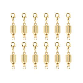 KONMAY 10 Sets Golden Screw-in Magnetic Necklace Clasps, Safety Magnetic Converter Clasps for Jewelry Making