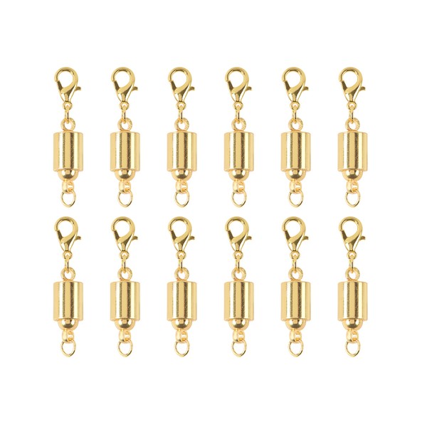 KONMAY 10 Sets Golden Screw-in Magnetic Necklace Clasps, Safety Magnetic