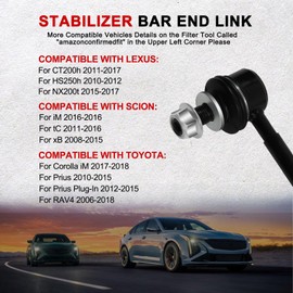 GPMMWPG 2Pcs K750043 Front Sway Bar Link Kit Suspension Compatible with Toyota RAV4 2006-2018, Lexus CT200h 2011-2017, for NX300 2018-2021, Stabilizer Bar End Links for Scion tC 2011-2016
