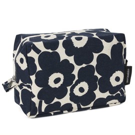 Marimekko 70530-851 Vilya Pouch, Cotton/Dark Blue MINI-UNIKKO VILJA, cotton/dark blue
