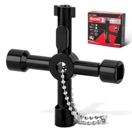 HAUTMEC - Llave de agua universal multifuncional de 4 vías, aleación de zinc, negra, 4 en 1
