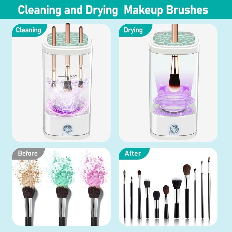Electric Makeup Brush Cleaner Machine, Multi-Functional Automatic Makeup Brush Cleaner