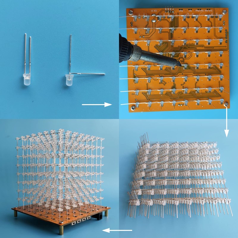 iCubeSmart 3D8MINI Led Cube, DIY Electronic Kit, Led Cube Soldering