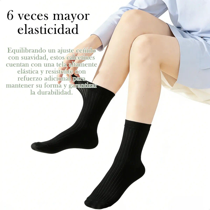 20 Pares De Calcetines Hasta Media Pantorrilla Para Mujer