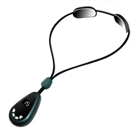 Smart Hanging Cervical Spine Massager Mini Portable Hot Compress Microcurrent Pendant Neck Massager Green