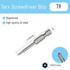 FOCMKEAS 5PCS T9 Magnetic Tamper Proof Torx Screwdriver Bits, 1/4