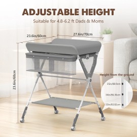 SEJOY Baby Changing Table, Portable Diaper Changing Station with Large Storage Basket