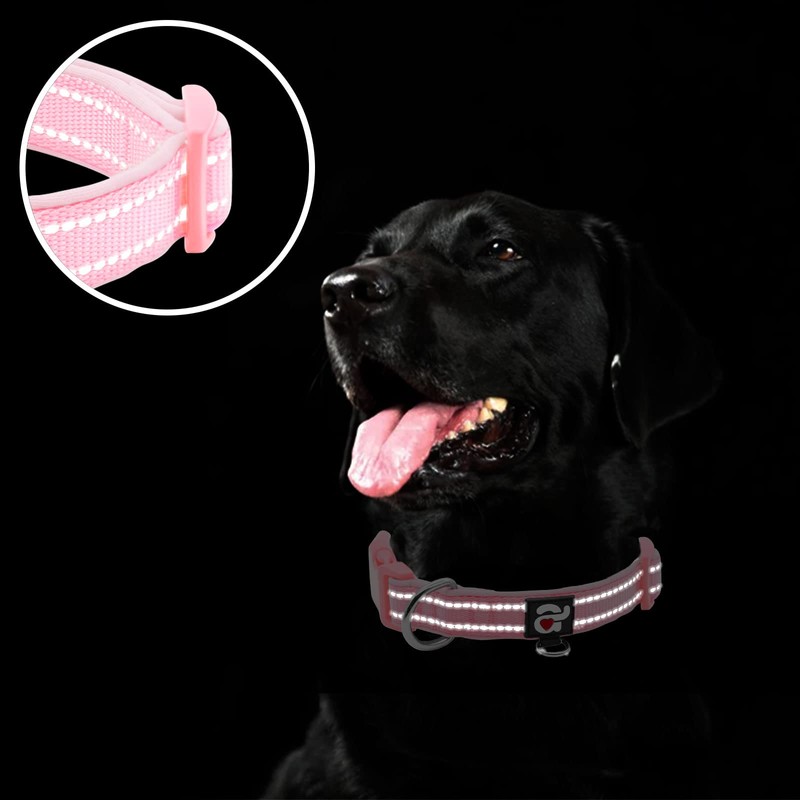 azuza Reflective Dog Collar, Soft Chloroprene Rubber Filled Pet Collar