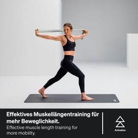 BLACKROLL® Stretch Band (100 cm), Fitness Band for Mobility Training, Flexible Exercise Band with Loops, Skin-Friendly Stretch Band, Ideal for Yoga, Made in Germany, Balanced Green