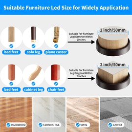 Ø 50mm Furniture Gripper，Non Slip Pads， Sofa Feet Pads，Thick Rubber Furniture Coaster，Heavy Duty Cushions，Prevent Scratches & Damage Hardwood Floor Bed，Chair Protectors, 8 Pcs Round Brown