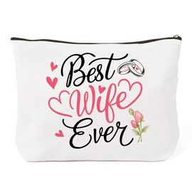 QONCV Cosmetic Bags, Best Wife Gifts for Women Valentine Birthday Christmas, Presents for Wife, Make Up Bag