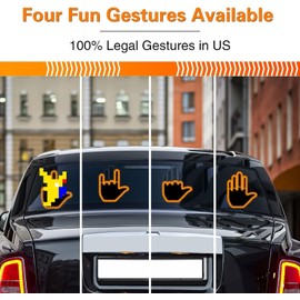 SIGANDG LED Car Finger Light,4 in 1 LED Sign for Car, Car Finger Light with Remote Control, Finger Flicker for Car Window, Cool Car Accessories for Men Women