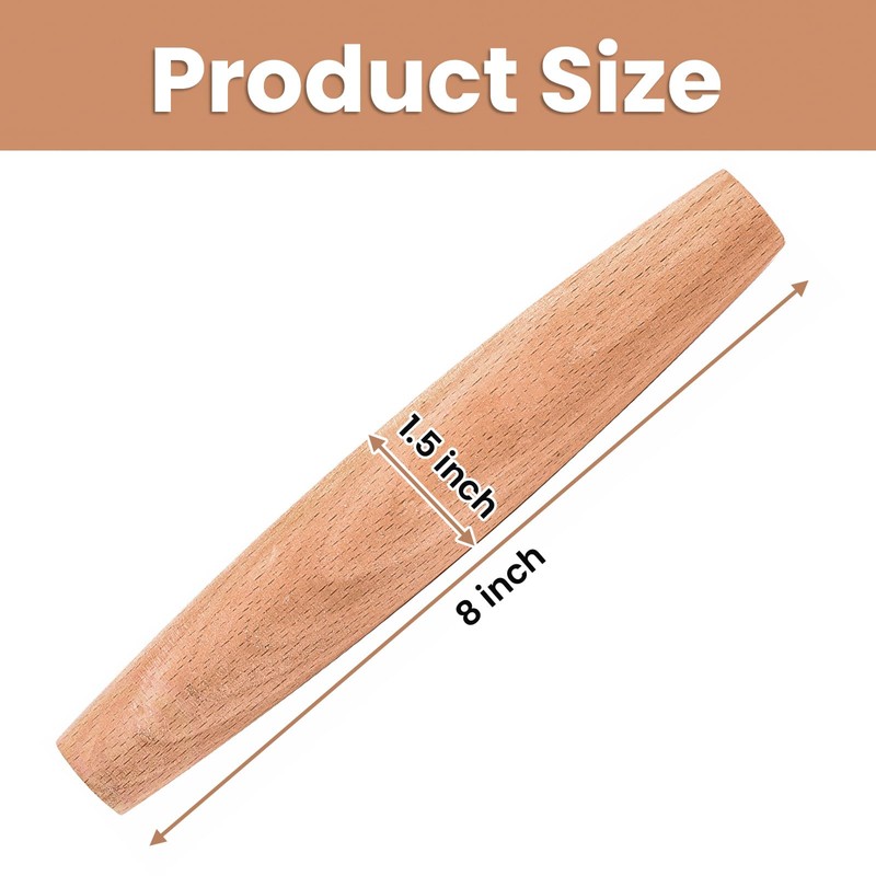 Elsjoy 12 Pack 8 Inch Small Wood Rolling Pins, Non-Stick