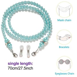 Tiwnefua Eye Glasses String Holder Premium Beaded Eyeglass Holders Around Neck Eyeglass Chain Cord for Women, Style D, Standard