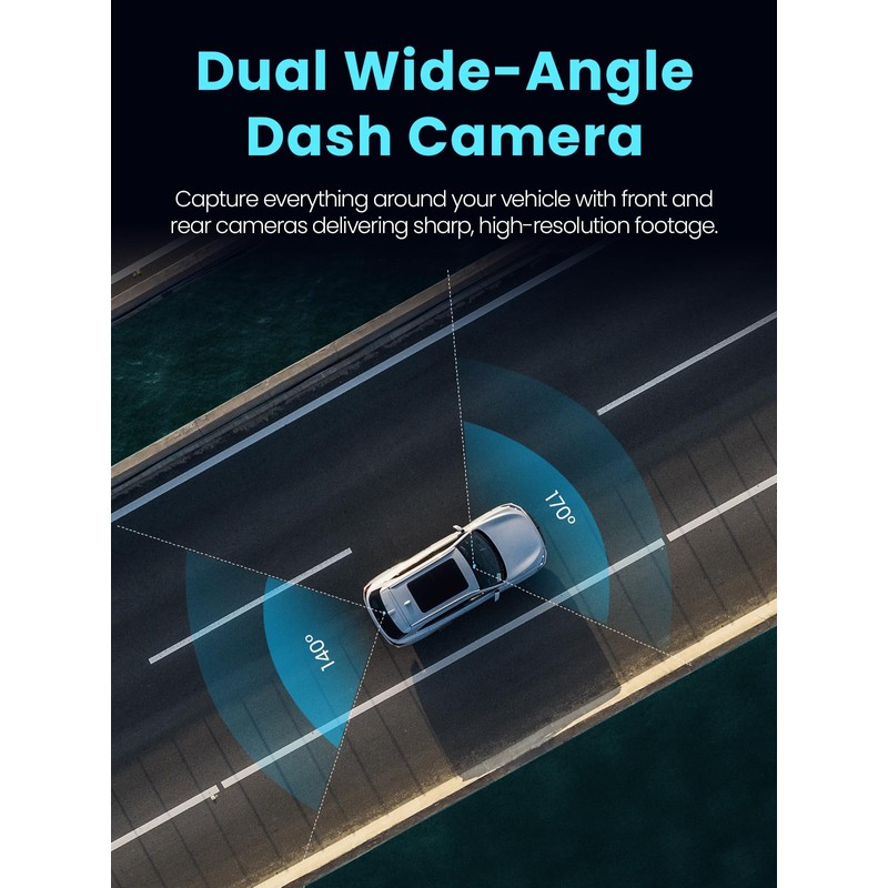 Alltotive Dash Cam Front and Rear, 1080P Full HD In